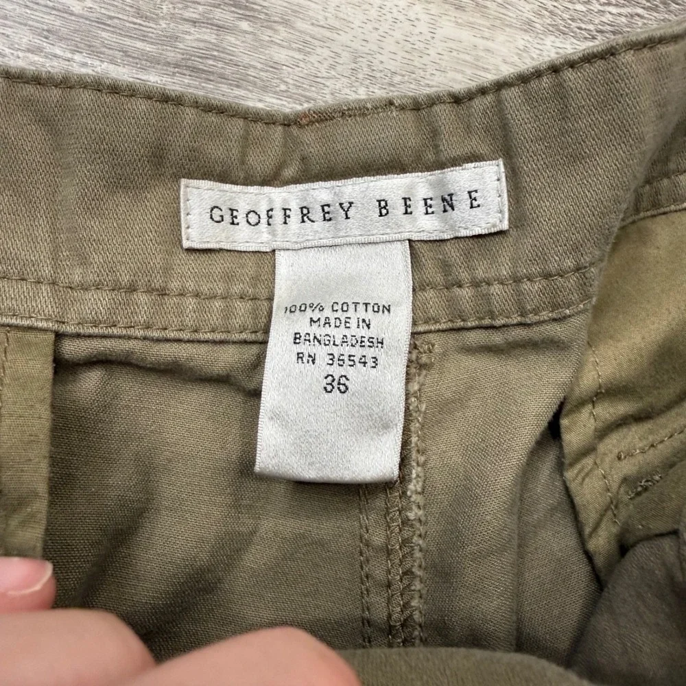 Geoffrey Beene Mens Cargo Shorts Olive Green‎ Cotton Twill Size 36